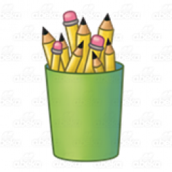 Green Pencil Cup, holding pencils