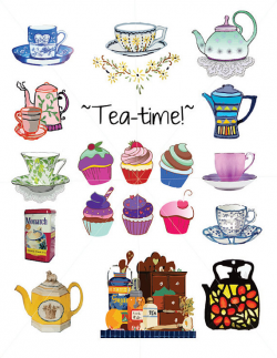 Printable Tea Cups, Tins, Graphics of Pots, Tea Related ...