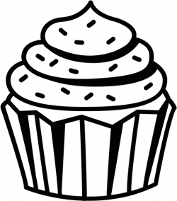 Cupcake Clipart Black And White Black And White Cupcake - Cup Cake ...
