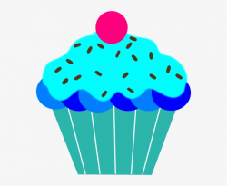 Blue Cupcake Clip Art At Clker - Blue Cupcake Clipart Transparent ...
