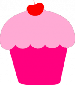 Pink Cupcake With Cherry Clip Art at Clker.com - vector clip art ...