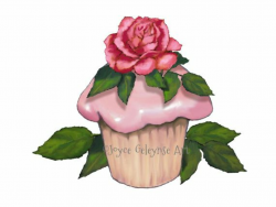 Cupcake Clipart Hand Drawn Clip Art Pink by ToadstoolPrintables ...