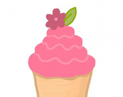 Pink Cupcake with Flower | Clipart Panda - Free Clipart Images