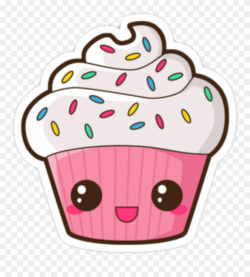 Kawaii Pink Cupcake Dessert Face - Dibujos De Cupcakes Kawaii ...