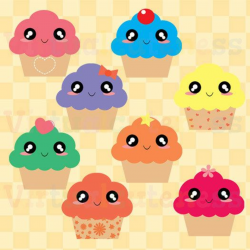 Kawaii Cupcake Clipart - Clip Art Library