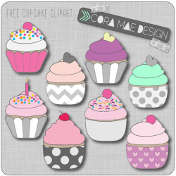 Free printable cupcake clipart for junk journals, art journals or ...