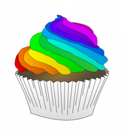 Rainbow cupcake | Public domain vectors