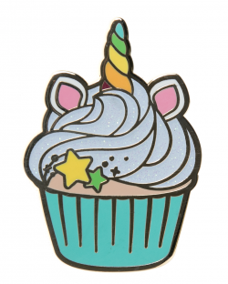 LUXCUPS CREATIVE UNICORN CUPCAKE ENAMEL PIN - Sourpuss Clothing