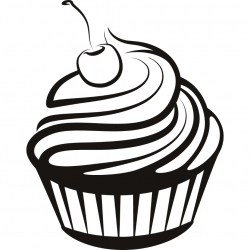 Cupcake black and white cupcake drawings and cupcakes clipart ...