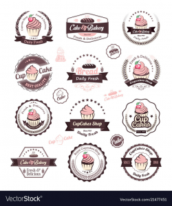 Cupcake and bakery logo design template
