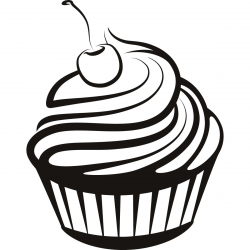 Cupcake black and white cupcake drawings and cupcakes ...
