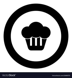 Cupcake icon black color in round circle