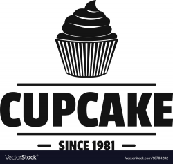 Cupcake logo simple black style