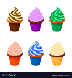 Cartoon of sweet cupcakes