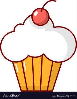 Sweet cupcake icon cartoon style