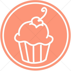 Cupcake Design in Circle | Church Food Clipart