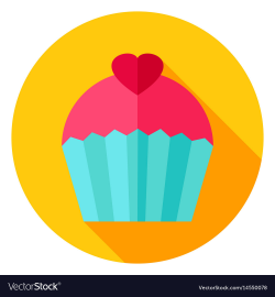 Sweet cupcake circle icon