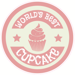 World\'s Best Cupcake Circle Sticker