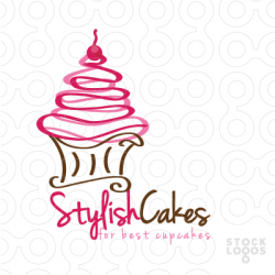 Stylized, unique and elegant cupcake logo. keyideas ...