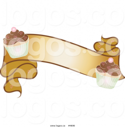 Royalty Free Gold Cupcake Banner Logo Clipart by Pams ...