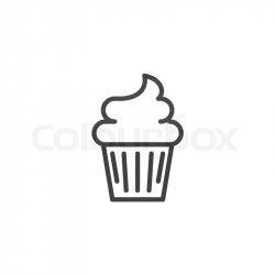 Cupcake outline icon. linear style ... | Stock vector ...
