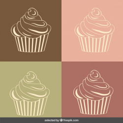 Vintage cupcakes illustration Vector | Free Download