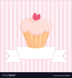 Sweet retro love cupcake pink vintage card
