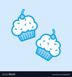 Cupcakes Muffin Icon Simple Blue