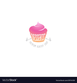 Cupcakes and desserts sweet shop emblem