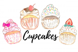 Watercolor Cupcake Clipart ~ Graphics ~ Creative Market
