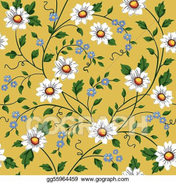 Vector Clipart - Vector seamless daisy pattern. Vector Illustration ...