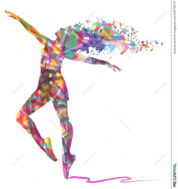 Abstract Silhouette Of Dancer And Musical Notes Illustration ...