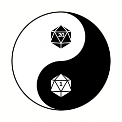 Yin Yang D&D Dungeons and Dragons Dice d20