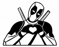 Art Stickers & Decals Deadpool Making Heart Sign on car Truck SUV Laptop  mac Toolbox Wall Window Decal Sticker (White+ Red Heart, 8\
