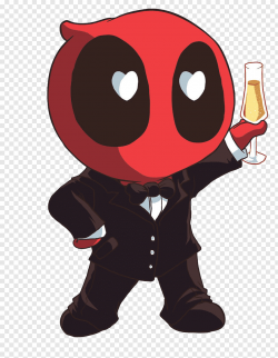 Deadpool holding champagne glass illustration, Deadpool ...