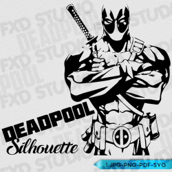 Deadpool Silhouette Clip Art Image, Deadpool Comic ...