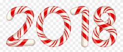 December Clipart Candy Cane - 2018 In Candy Canes - Png Download ...