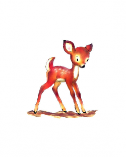 Baby deer watercolor spotted fawn digital clipart - WikiClipArt