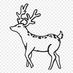 Buck Outline Buck Deer Rubber Stamp Outline Antler - Deer Clipart ...