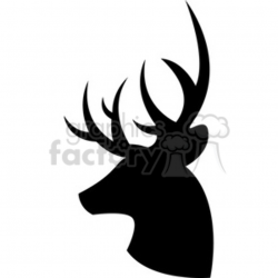side silhouette buck deer illustration silouhette vector graphic clipart.  Royalty-free clipart # 392571