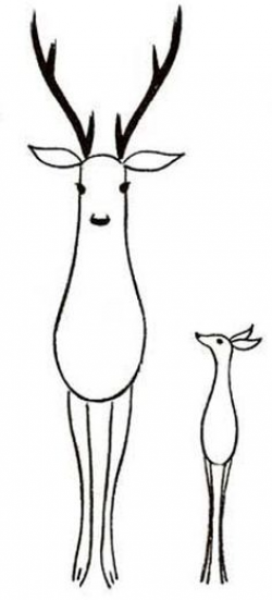 easy simple clipart deer - Google Search | Muntjac | Deer drawing ...