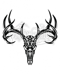 Deer with Antlers Tribal Skull Stock Art