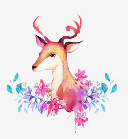 Watercolor Deer, Watercolor Clipart, Deer Clipart, Watercolor PNG ...