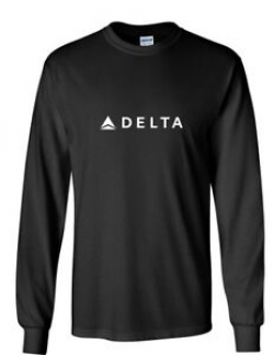 Details about Delta Airlines White Logo US Aviation Travel Cotton Black  Long Sleeve T-Shirt