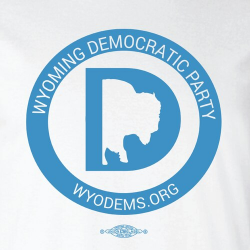 Wyoming Democratic Party Symbol Logo (Ladies White Tee)