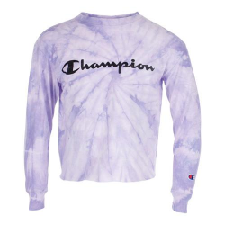 Long Sleeve Purple Tie Dye with Champion Logo