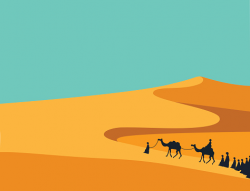 In the desert clipart desert caravan pencil and in color the ...