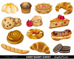 Bakery clipart Sweet Treat Bakery clip art Breakfast clipart ...