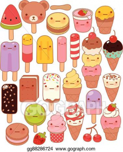 Vector Art - Collection of lovely baby sweet and dessert ...