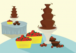Dessert Table Chocolate Fountain Vector - Download Free ...